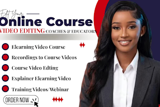 do online course video editing, training videos for coaches and educators