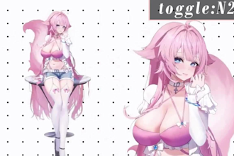 draw rig live2d vtuber model, live2d vtuber model, anime vtuber model,live2d rig