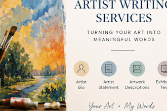 write artist bio, artist statement and artwork description