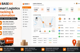 create base44 system for logistics, automate operations and tracking flow