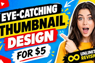 make most attractive youtube video thumbnails for you