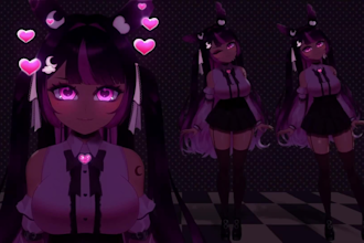 design a high quality 2dvtuber, vtuber model, with professional 2d rigging
