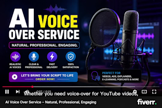 create ai voice over, subtitles, text to speech, male voice over, and voiceover