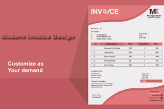 provide professional invoice, letter head and flyer