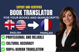 do professional english to french,french to english book translation