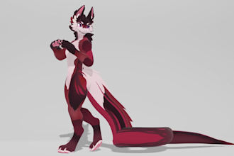 custom furry vrchat facial tracking expressions toggles rigging character model