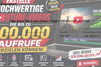 erstelle hochwertige youtube videos, die bis zu 100,000 aufrufe erzielen konnen