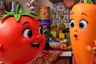 create a cute 3d animated kids story video