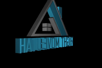 do 3d hologram animation, futuristic hub holographic logo intro, hologram