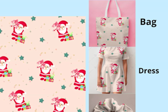 simple floral or character illustration pattern
