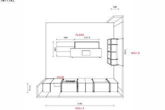 design your kitchen floor layout and 3d rendering