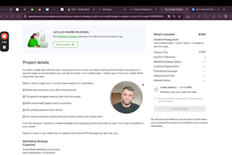 creative strategy audit plus loom walkthrough plus 3 angles to test 48h plan