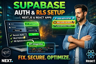 set up supabase auth, rls security, and database for your next js app
