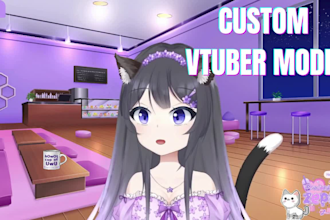 create custom high quality 3d vtuber model, vrchat avatar and vroid character