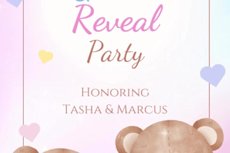 create video animated invitation baby shower bear gender