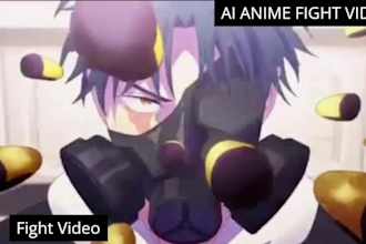 create cinematic ai anime fight scene videos, cinematic anime animation