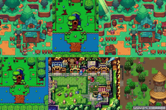 create 8x8,16x16,32x32 pixel art tileset pixel background environment sprites