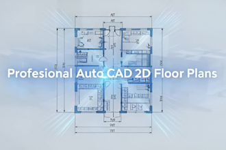 draw professional autocad 2d floor plan, elevation and site plan