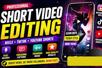 do video editing for instagram reels, ads, youtube shorts, tik tok editing