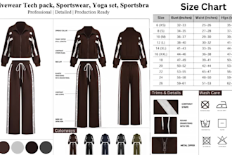 design activewear tech pack sportwear tech pack yoga set streetwear tech pack