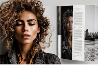 design a professional magazine or editorial layout