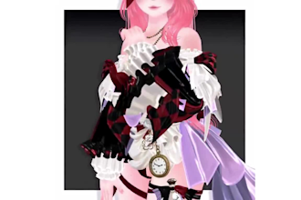 custom vrchat avatar, furry vrc character, anime 3d model for PC and quest