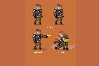 do pixel art character design game art pixel art sprite sheet pixel animation