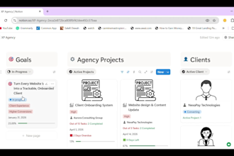 build a notion system for social media agencies to manage clients and content