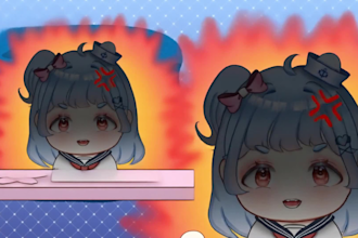 draw and rig a custom chibi live2d vtuber model