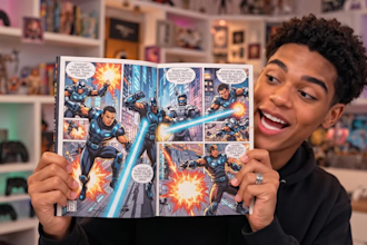 create ai ugc comic book ads kids comic trailers comic book promos for instagram