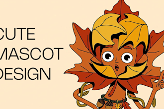 design a cute custom vector mascot character