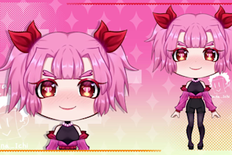 design png vtuber in chibi style ready to stream