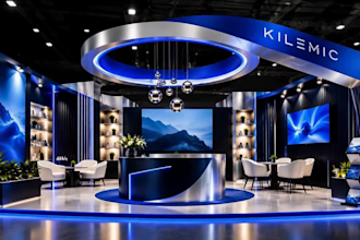 design trade show booth, exhibition stand, backdrop and banner graphics