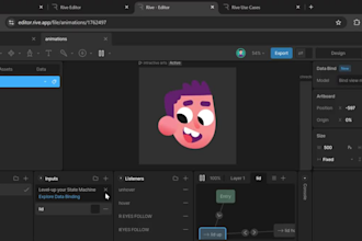 create interactive rive and lottie animations for web app character and mascot