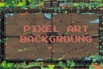 design a stunning pixel art background, game scene, or animated environment