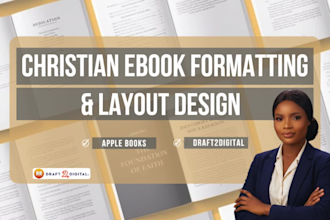 do christian ebook formatting and layout design for apple books, draft2digital