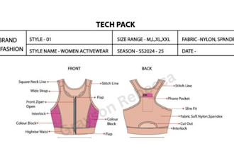 do activewear tech pack clothing tech pack high quality apparel tech packs