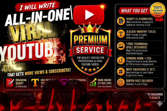 create a complete youtube content and growth package