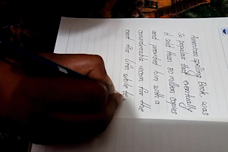 write neat and cursive handwrite letters, notes, assignments