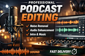 do podcast audio editing, remove noise, add music and effects
