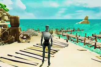 design lowpoly 3d game environment and level design