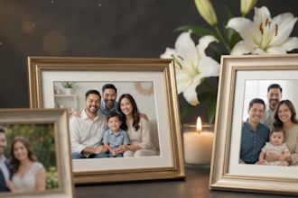 create cinematic ai memorial slideshow and tribute video with audio enhancement