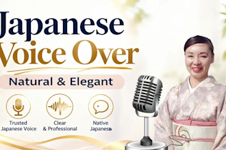 record an elegant and natural japanese voice over