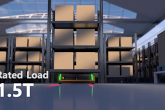 3d warehouse robot animation, amr, 3d machinery animation, industrial automation