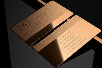 design a luxury gold foil metal business card