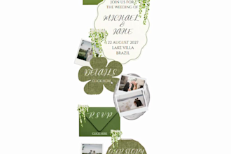 design wedding website invitation with custom monogram and rsvp