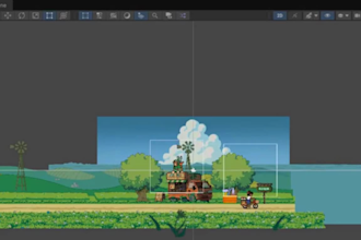 create pixel art background animation 8bit game environment steam
