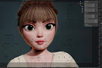 add blendshape to avatar rig,arcore,arkit,3d talkinghead,21 viseme shapekeys,fbx