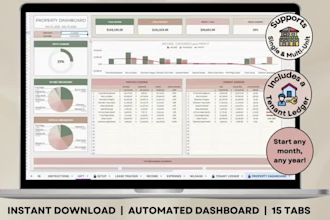 create a real estate and airbnb rental property spreadsheet dashboard in excel
