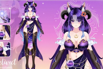design and rig female live2d vtuber model female vtuber model 2d vtuber live2d